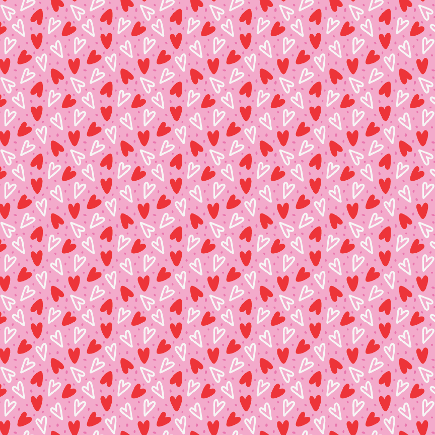 Red White Pink Hearts Pattern Acrylic Sheets - CMB Pattern Acrylic